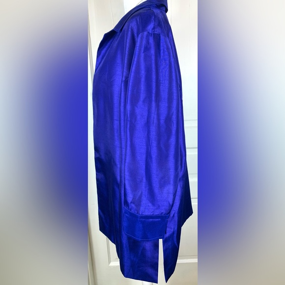 Chico’s Open Front Metallic Cobalt Blue Jacket/Blazer w/ Pockets - Picture 9 of 11